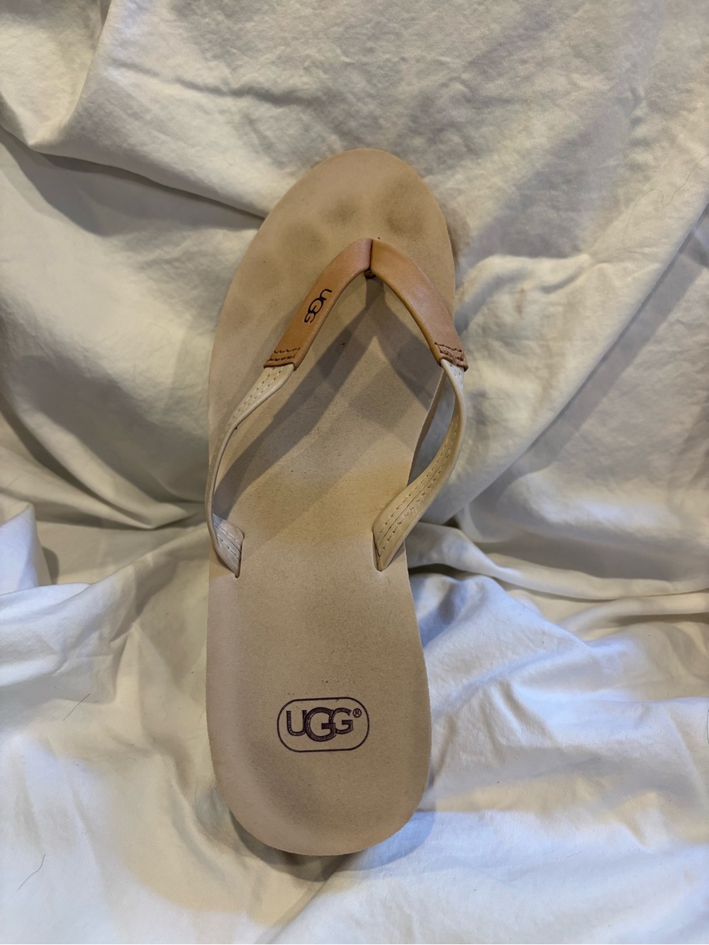 UGG Ruby Leather Wedge Flip-Flop Sandals Size 7 - Picture 2 of 5